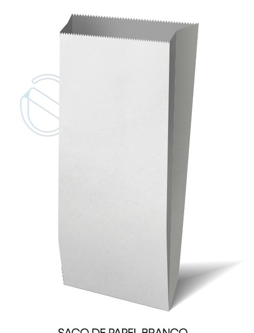 Saco de papel branco liso